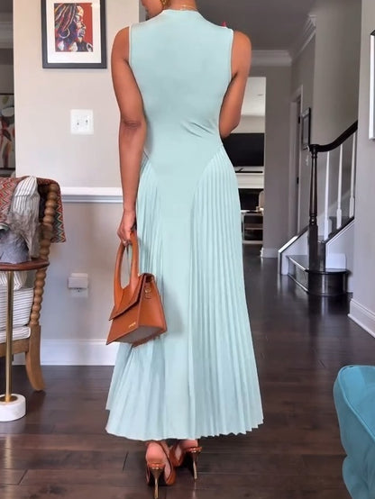 A-Line Pleated Maxi Dress
