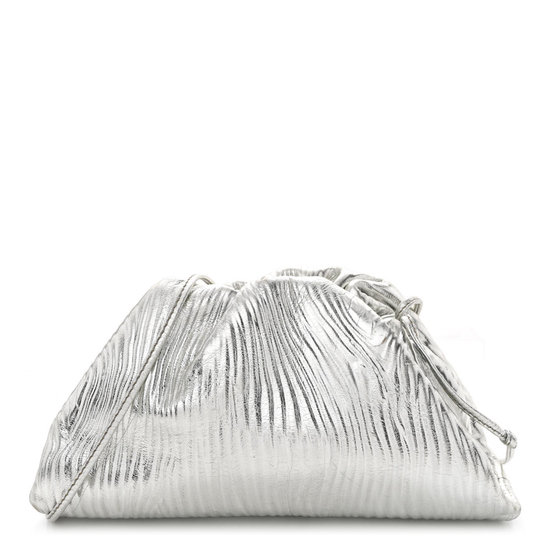 Metallic Bark Calfskin The Mini Pouch Silver