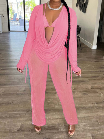 See-through Mesh Sexy Three-piece Set