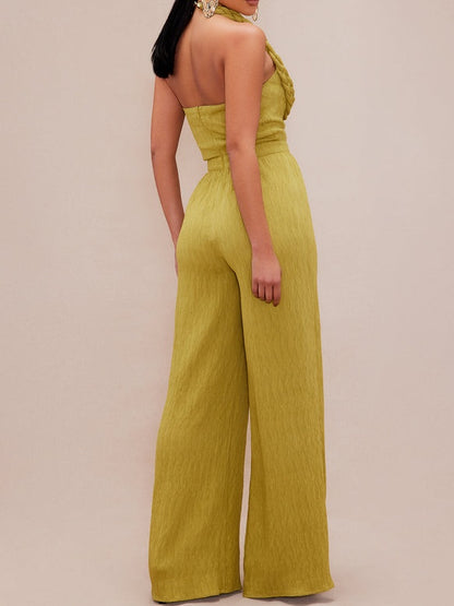 Olive Textured Jumpsuit