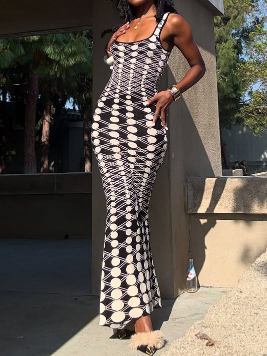Elegant Scoop Neck Mermaid Dress