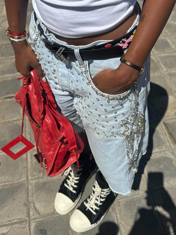 Rhinestone Sparkle Denim Short