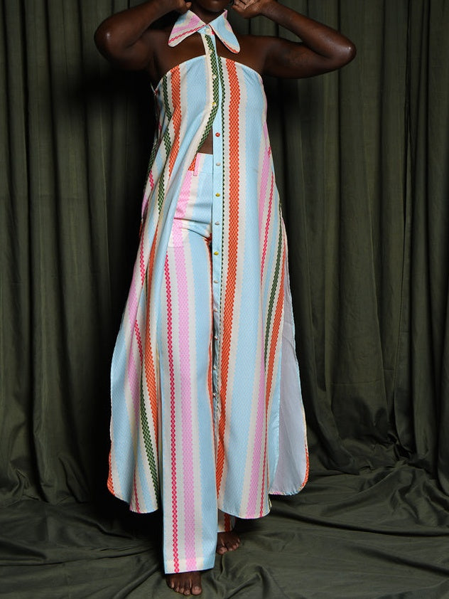 Dana Pants In Multi Diamond Stripes