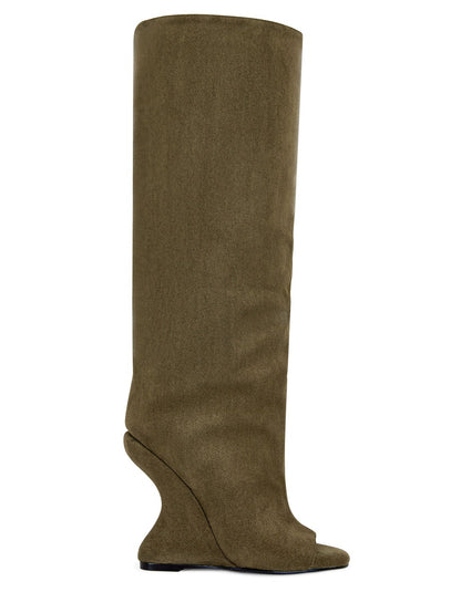 Peep Toe Wedge Boot
