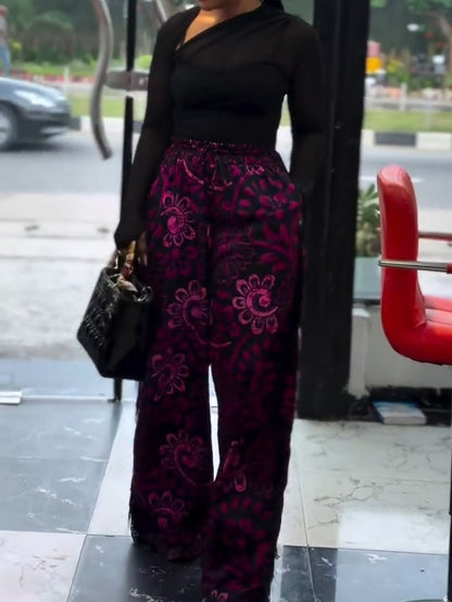 Black Print Pant