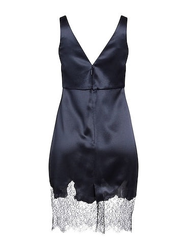Lace-trimmed Satin Mini Dress