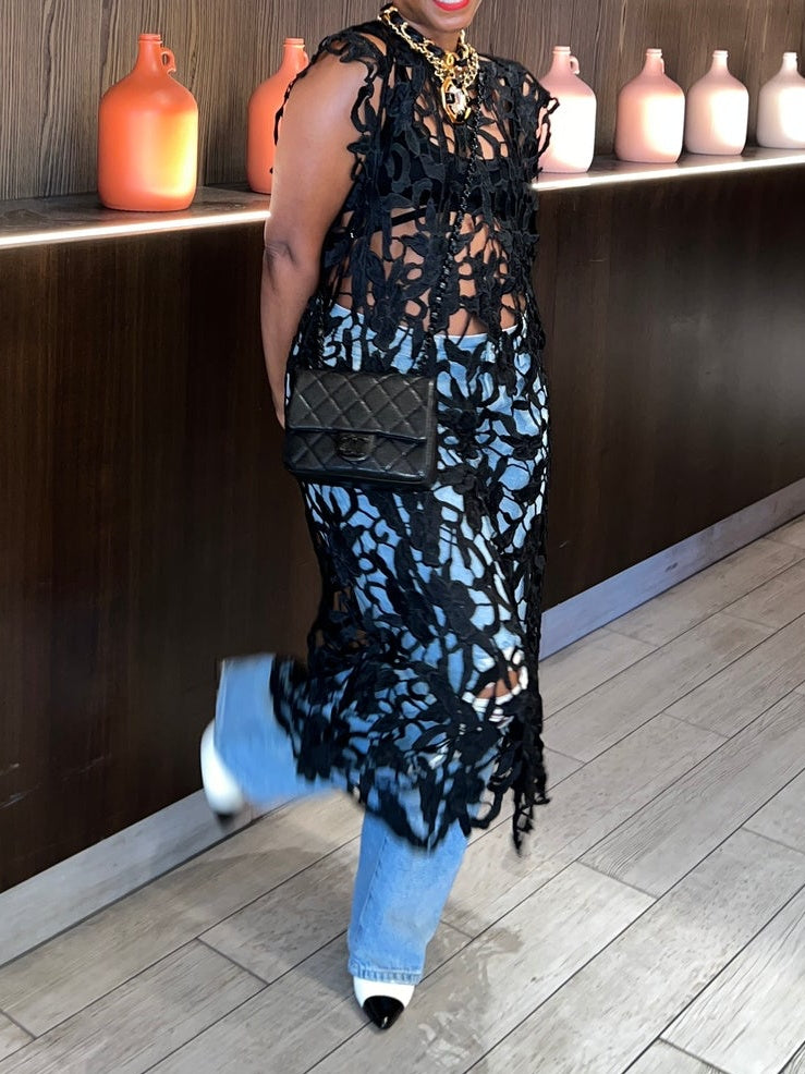 Chic Overlay Lace Dress