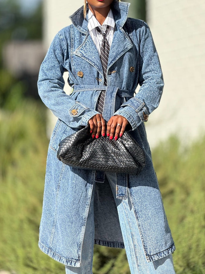 The Runway Double-Breast Denim Trench