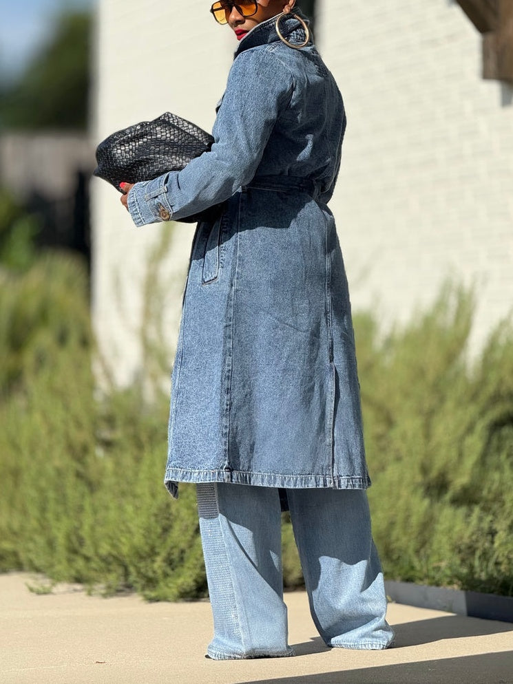 The Runway Double-Breast Denim Trench