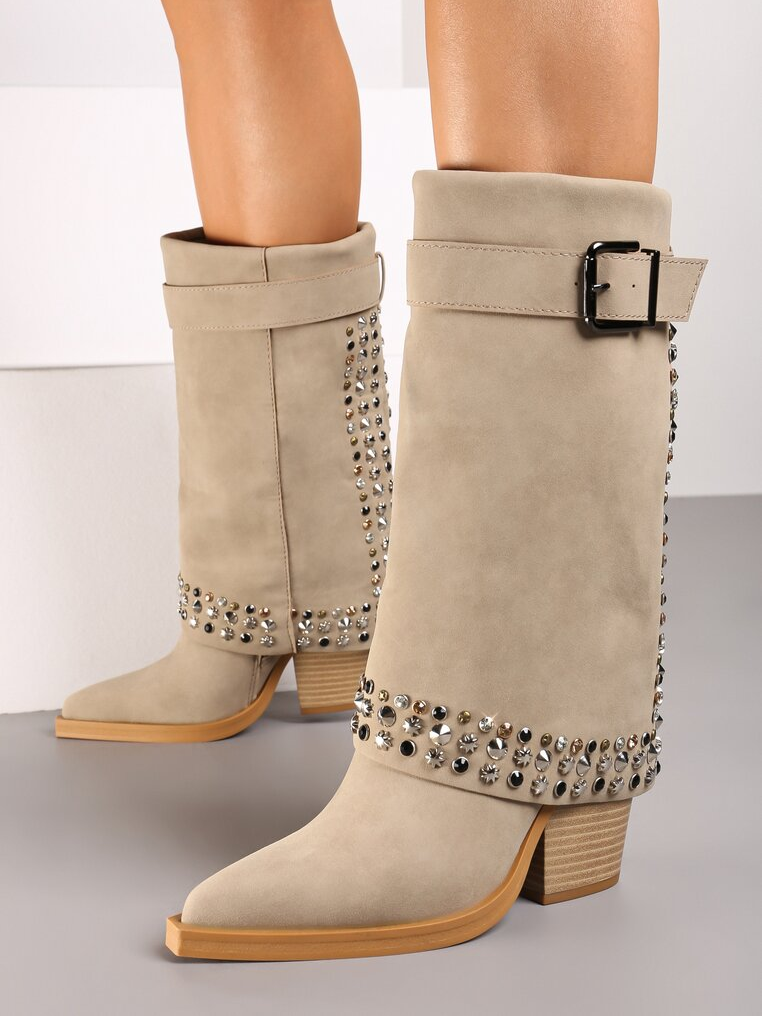 Rivet Design High Boots