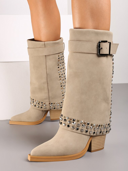 Rivet Design High Boots