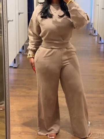 Vintage Soft Wedge Crewneck Sweatshirt Two Pieces Set