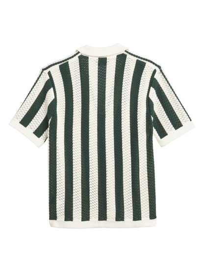 Stripe Johnny Collar Polo Sweater