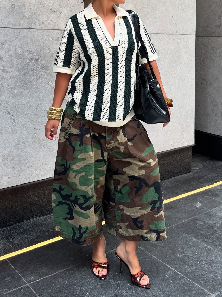 Big Pocket Camouflage Cargo Shorts