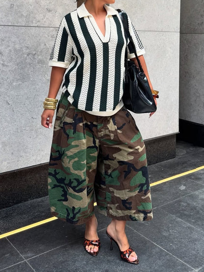 Big Pocket Camouflage Cargo Shorts