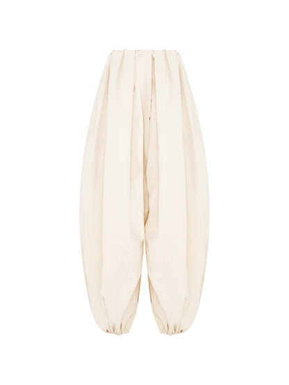 Loose Pleated Solid Color Jumpsuit