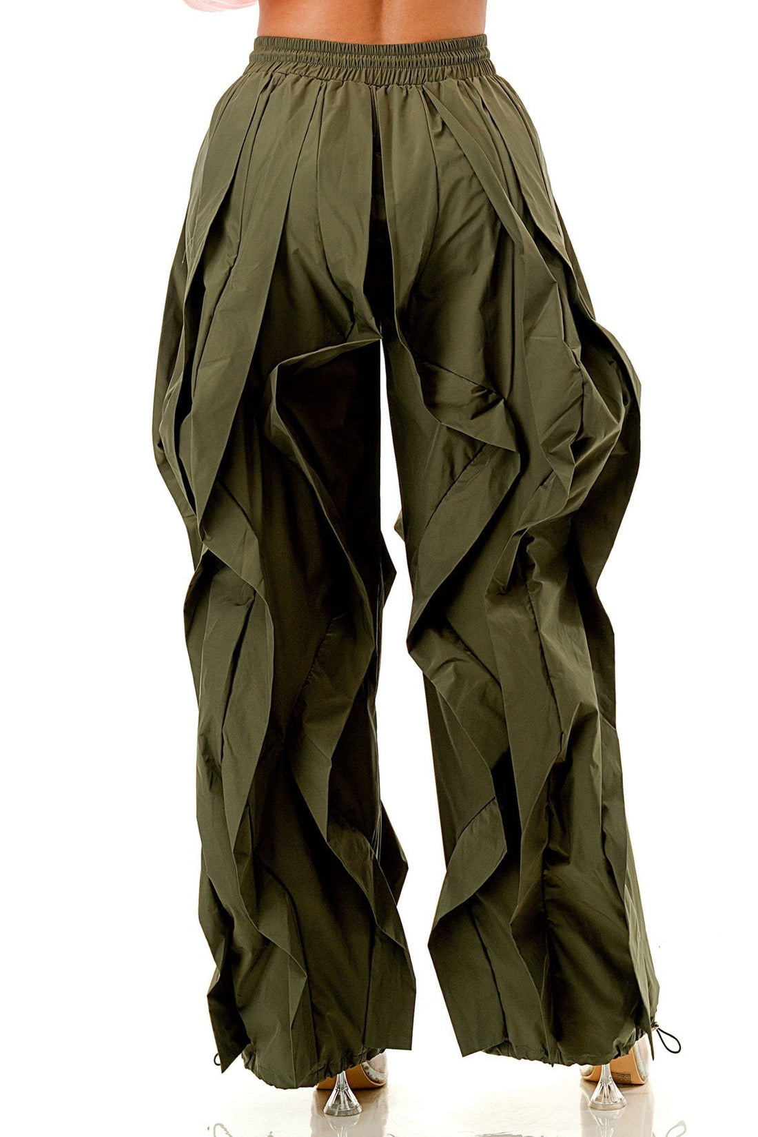 Olive Wavy Oversized Pants