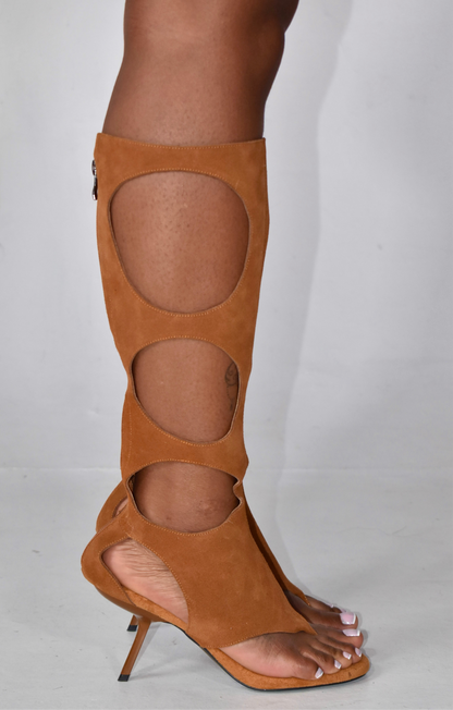 COWHIDE THONG BOOTS