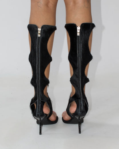 COWHIDE THONG BOOTS