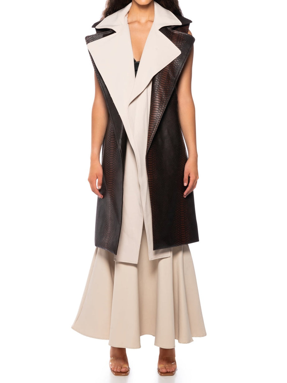 Double Collar Vest Coat
