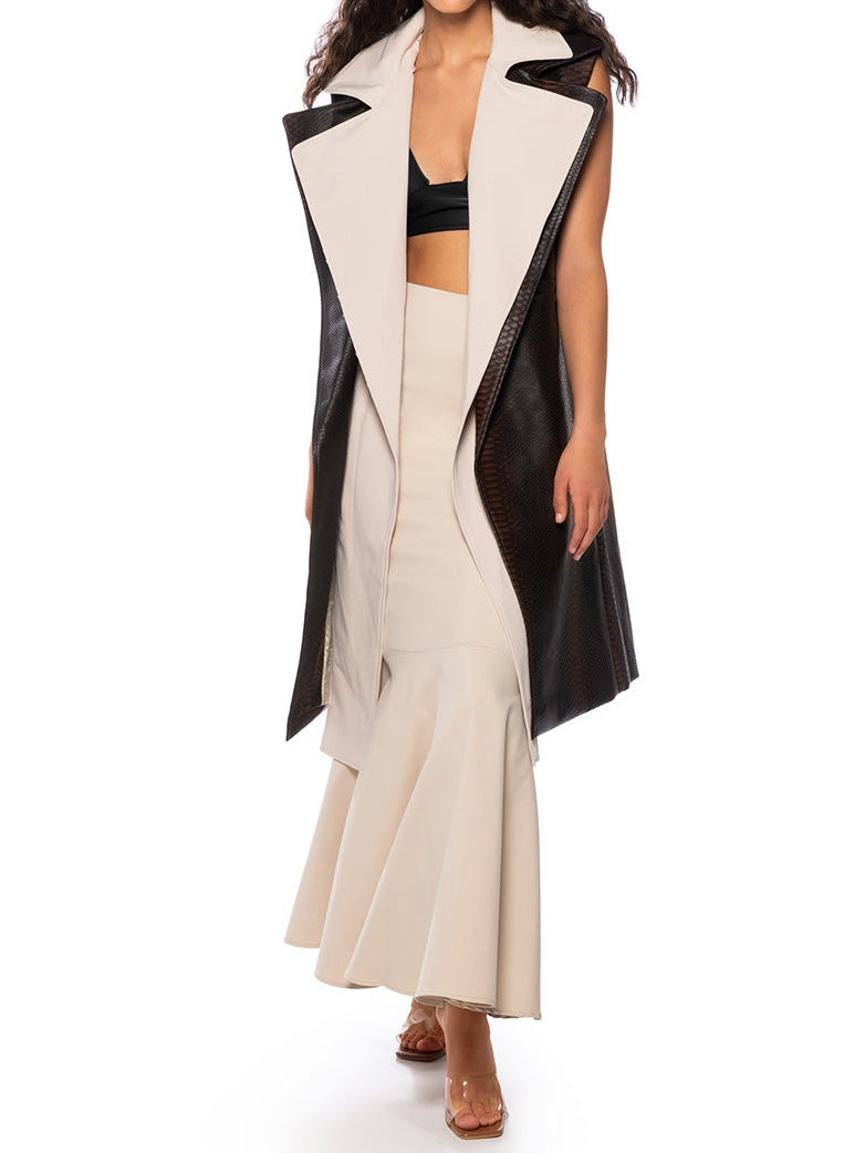 Double Collar Vest Coat