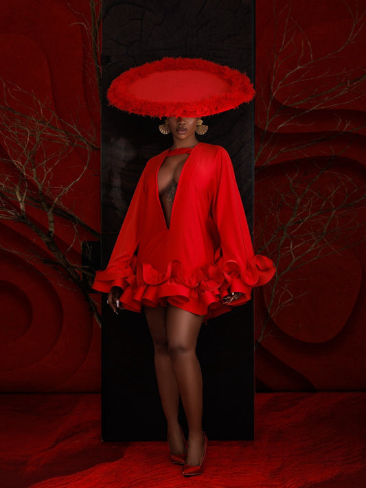 Elegant Ruffle Detail Party Dress