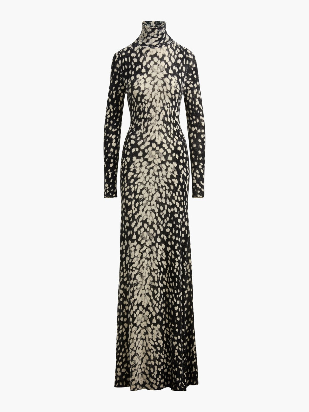 Hand Printed Cashmere Turtleneck Dress