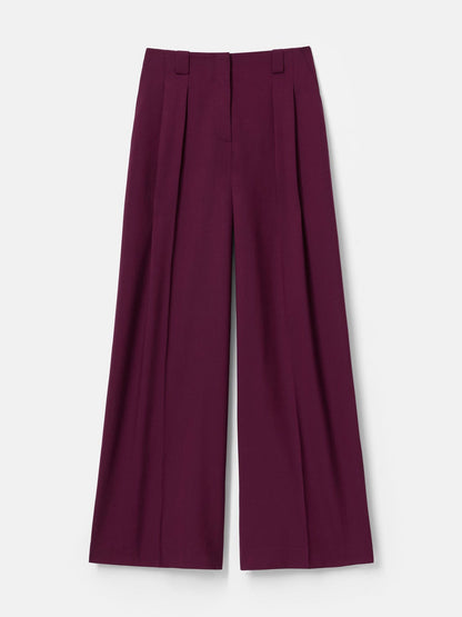 Nappa Leather Three Pocket Blazer + Tropical Wool Wyatt Wide Leg Pant