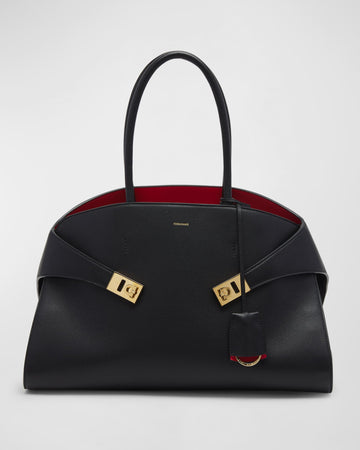 Hug Leather Top-Handle Bag