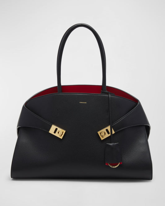 Hug Leather Top-Handle Bag