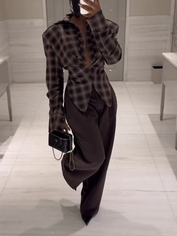 Cotton Shirt + Wide-leg Pants