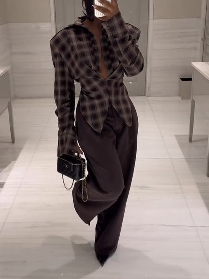 Cotton Shirt + Wide-leg Pants