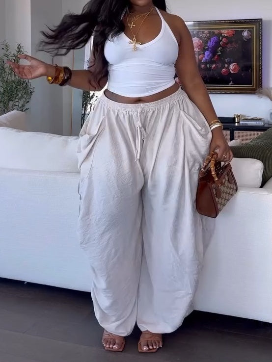 Big Pockets Wide Leg Baggy Pants