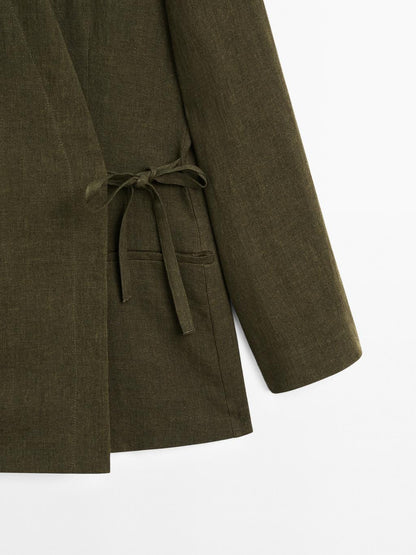 Belted Knit Cardigan Two Pieces Set