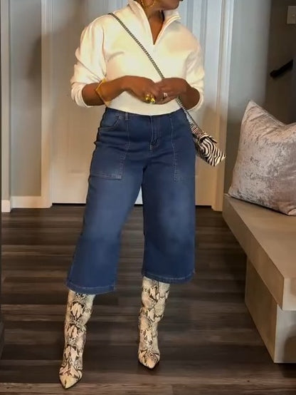 Wide Leg Capri Pants