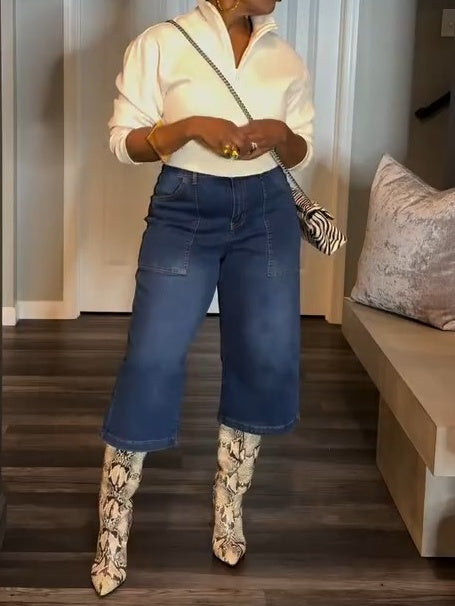 Wide Leg Capri Pants