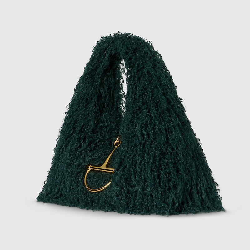 Fur And Hoop Detail Shoulder Bag