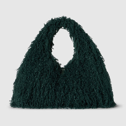 Fur And Hoop Detail Shoulder Bag