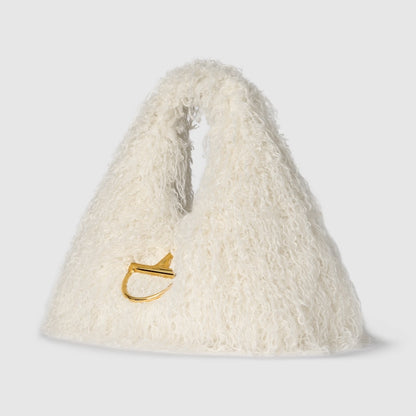 Fur And Hoop Detail Shoulder Bag