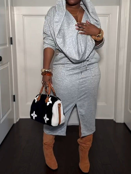 Luxury Oversized Cowl Neck Sweatshirt Suits