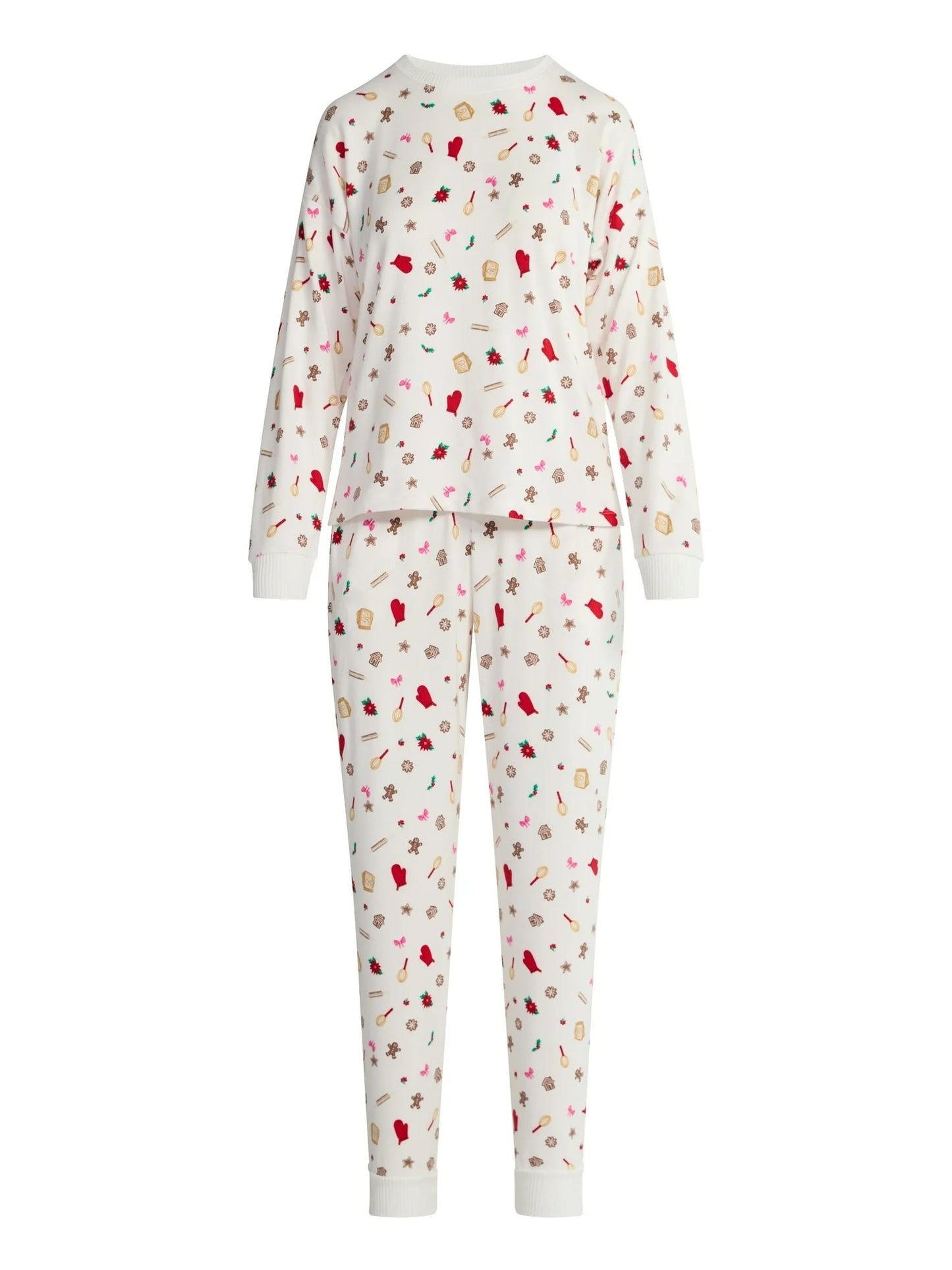 Knit Long Sleeve Top And Joggers Pajama Set