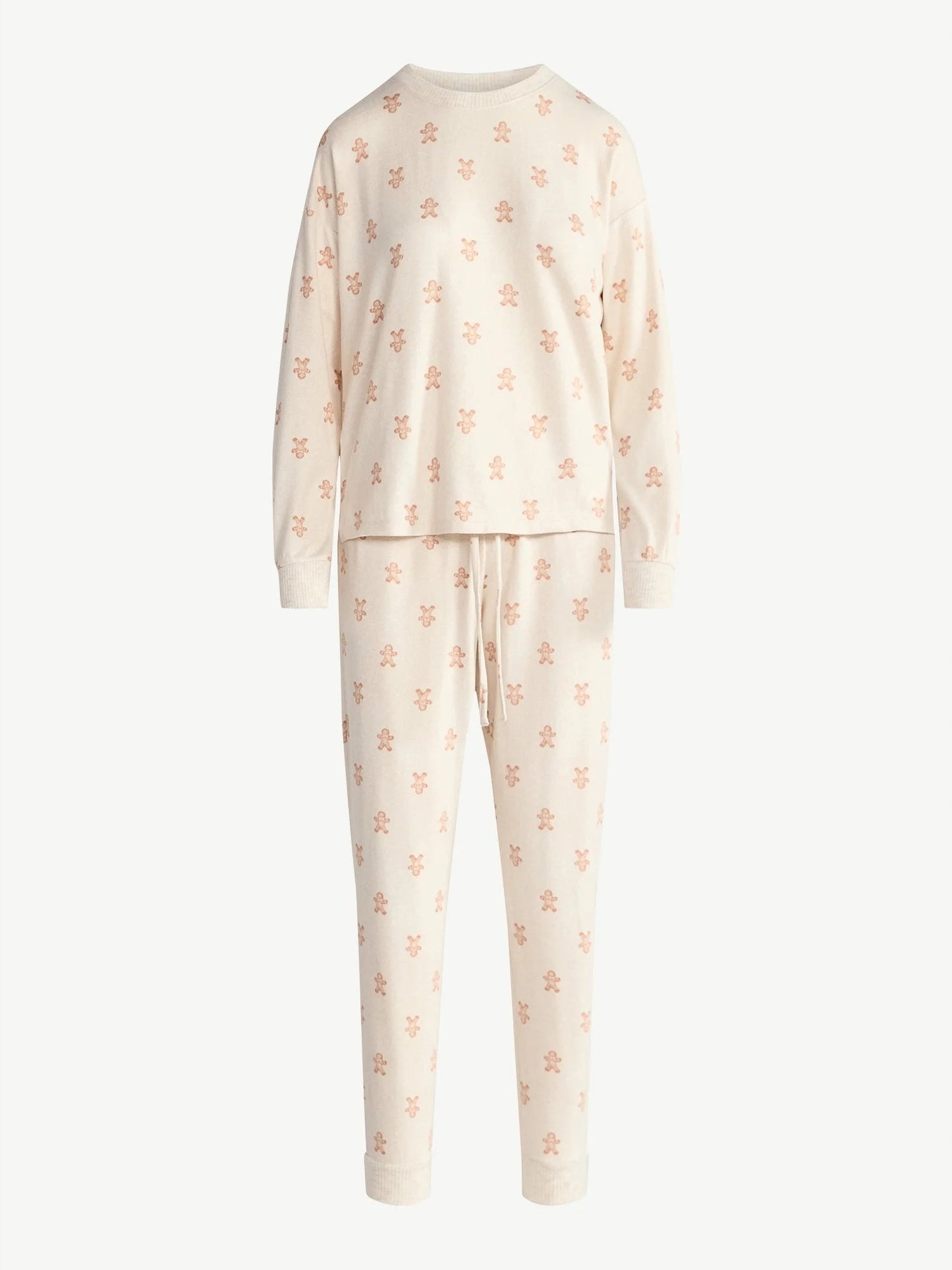 Knit Long Sleeve Top And Joggers Pajama Set