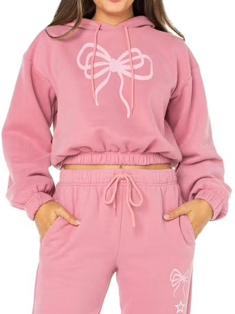 Knit Long Sleeve Top And Joggers Pajama Set