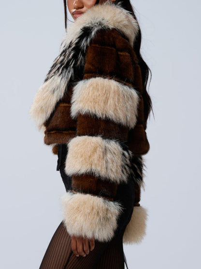 PORTIA CROPPED FAUX FUR JACKET