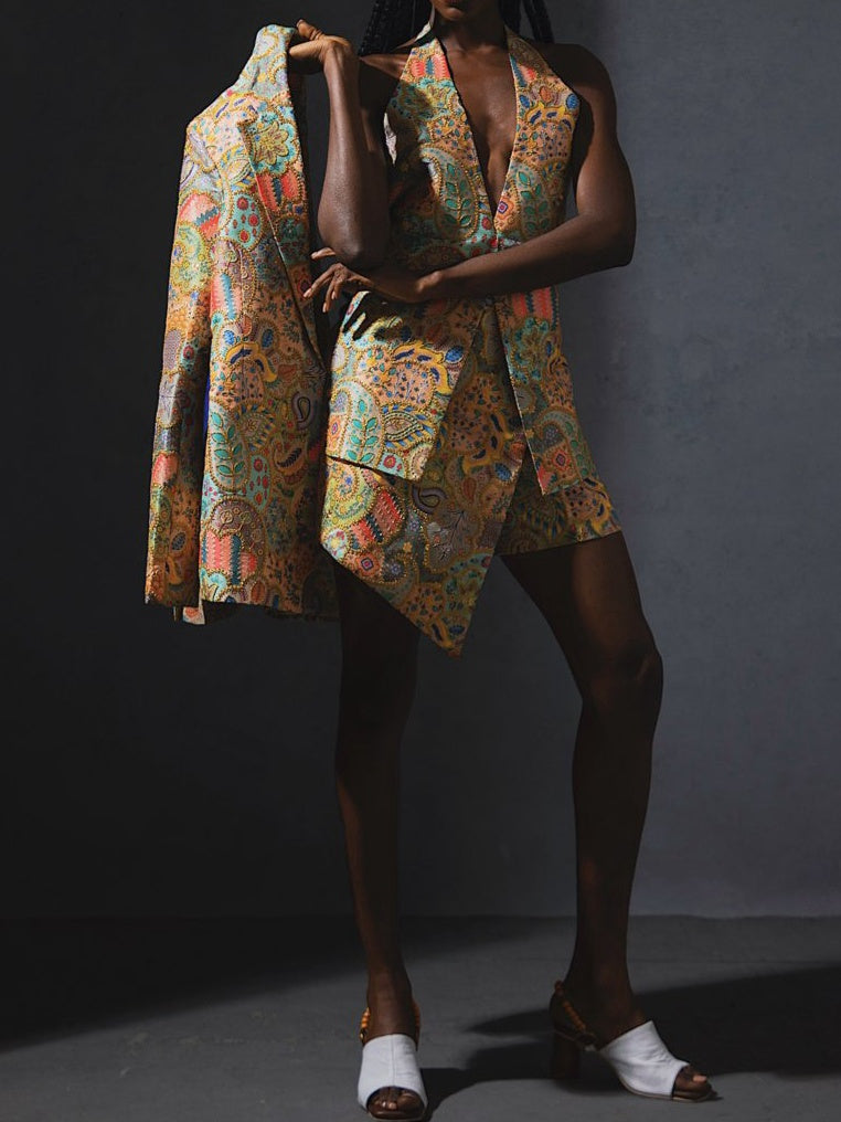 Multicolored Jacquard Three Pieces Set