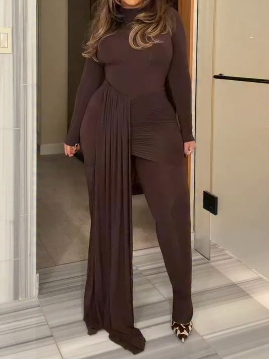 Naked Ruched Drape Mini Skirt