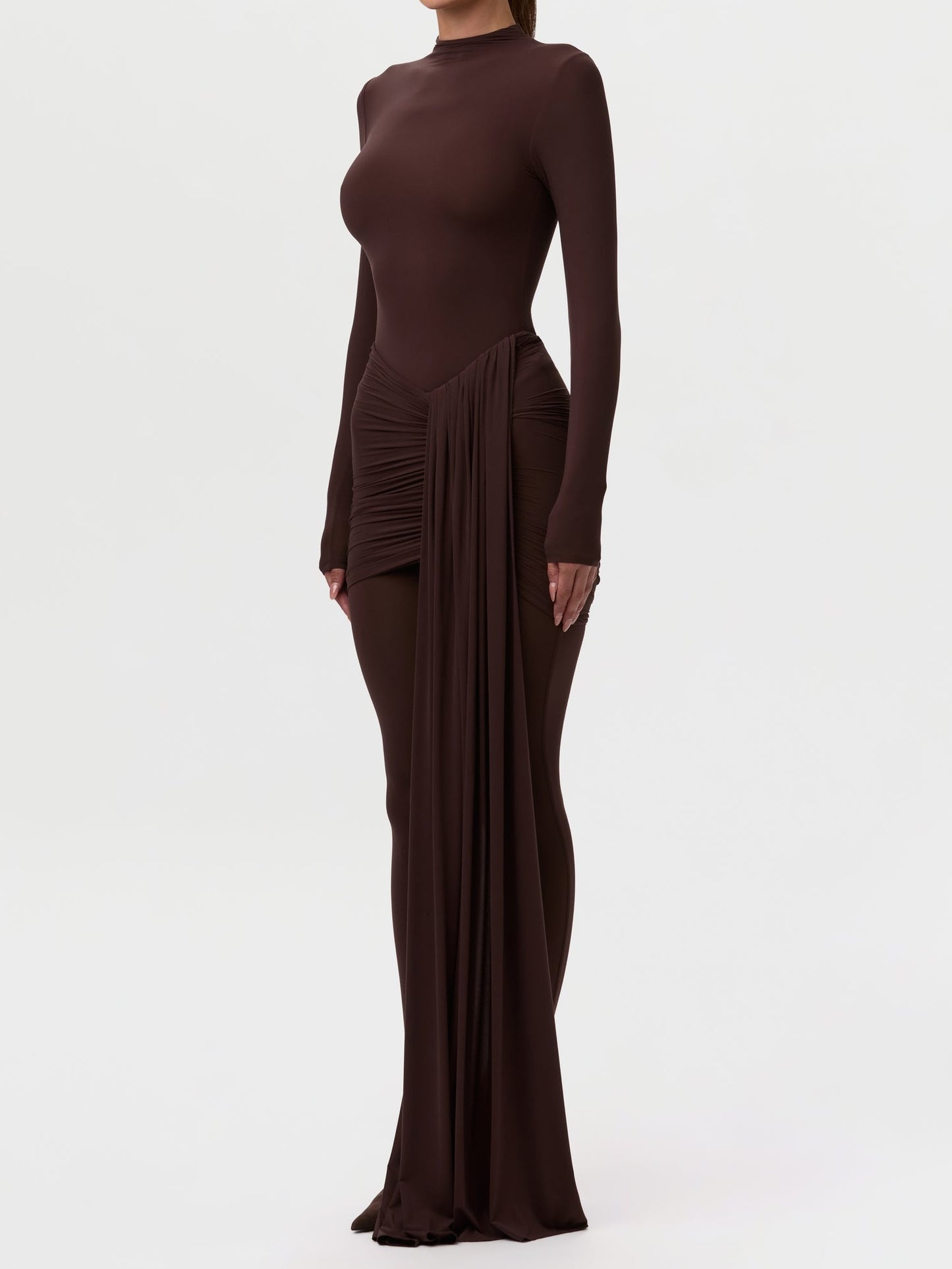 Naked Ruched Drape Mini Skirt