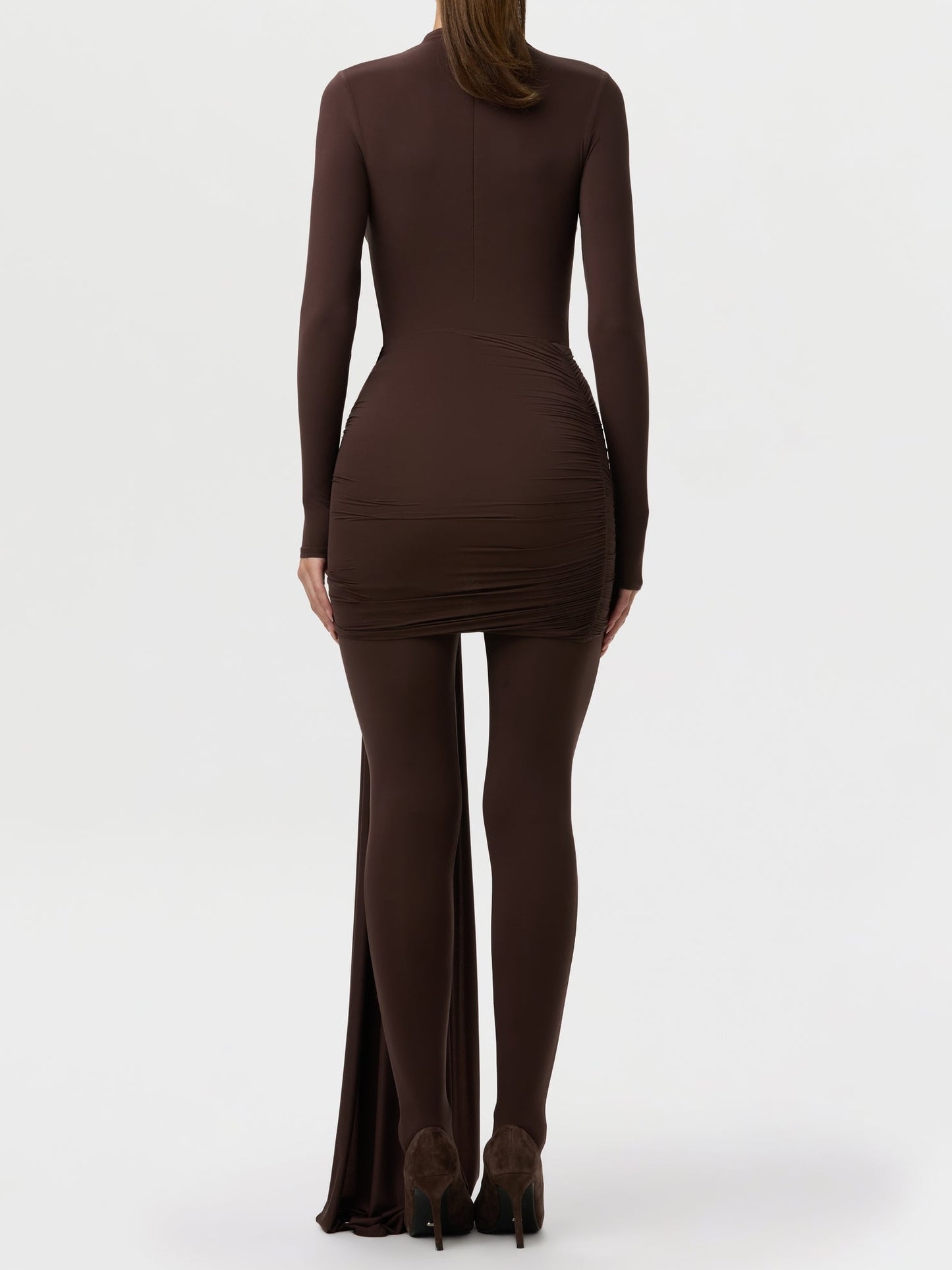 Naked Ruched Drape Mini Skirt