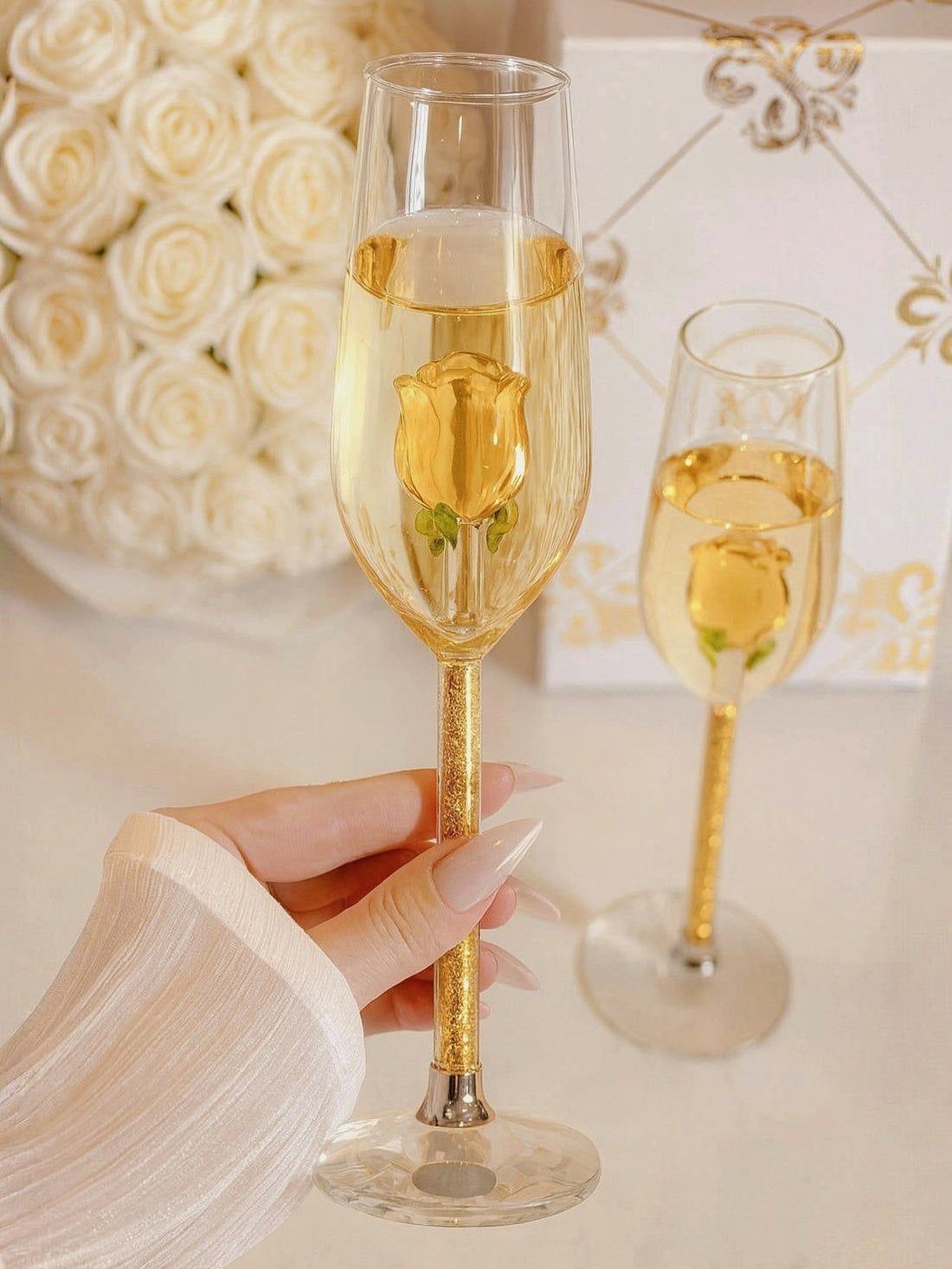 Rose Champagne Glass Set Of 2