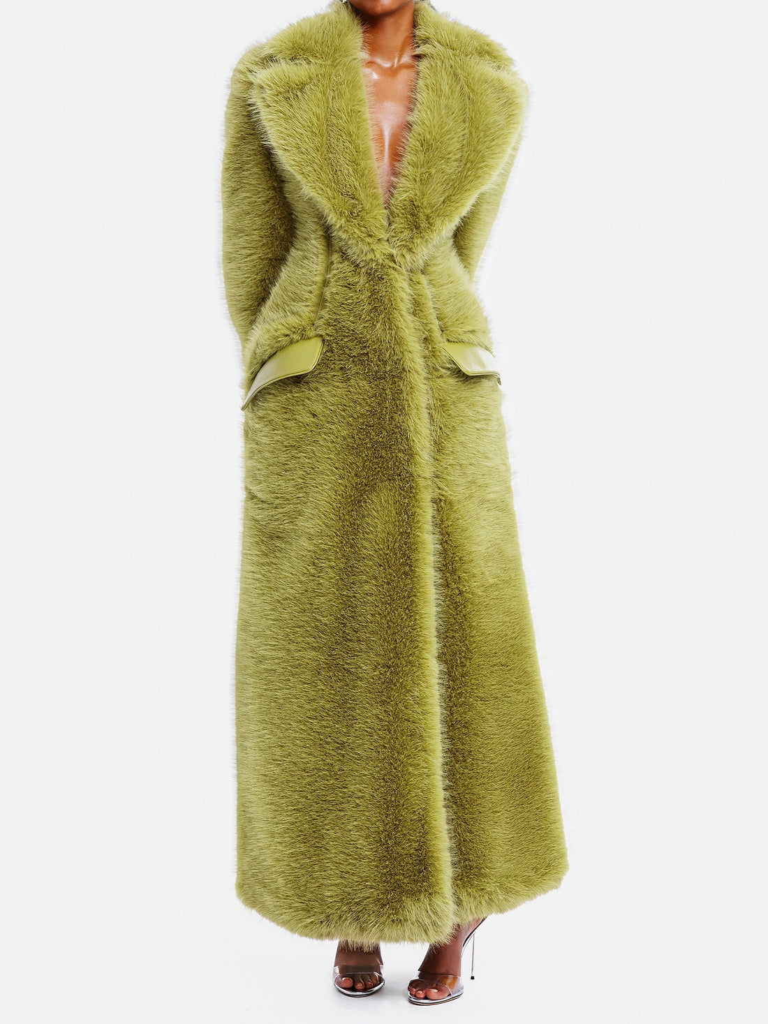 Green Fur Super-Long Coat
